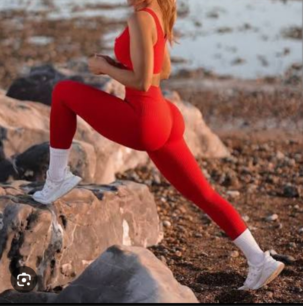 Bombshell🌹Sportswear Seamless Red Ribbed Legging